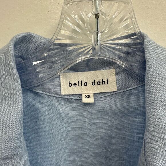 Bella Dahl Linen Pocket Button Down In Perennial Blue Light Blue Size XS - Picture 6 of 10